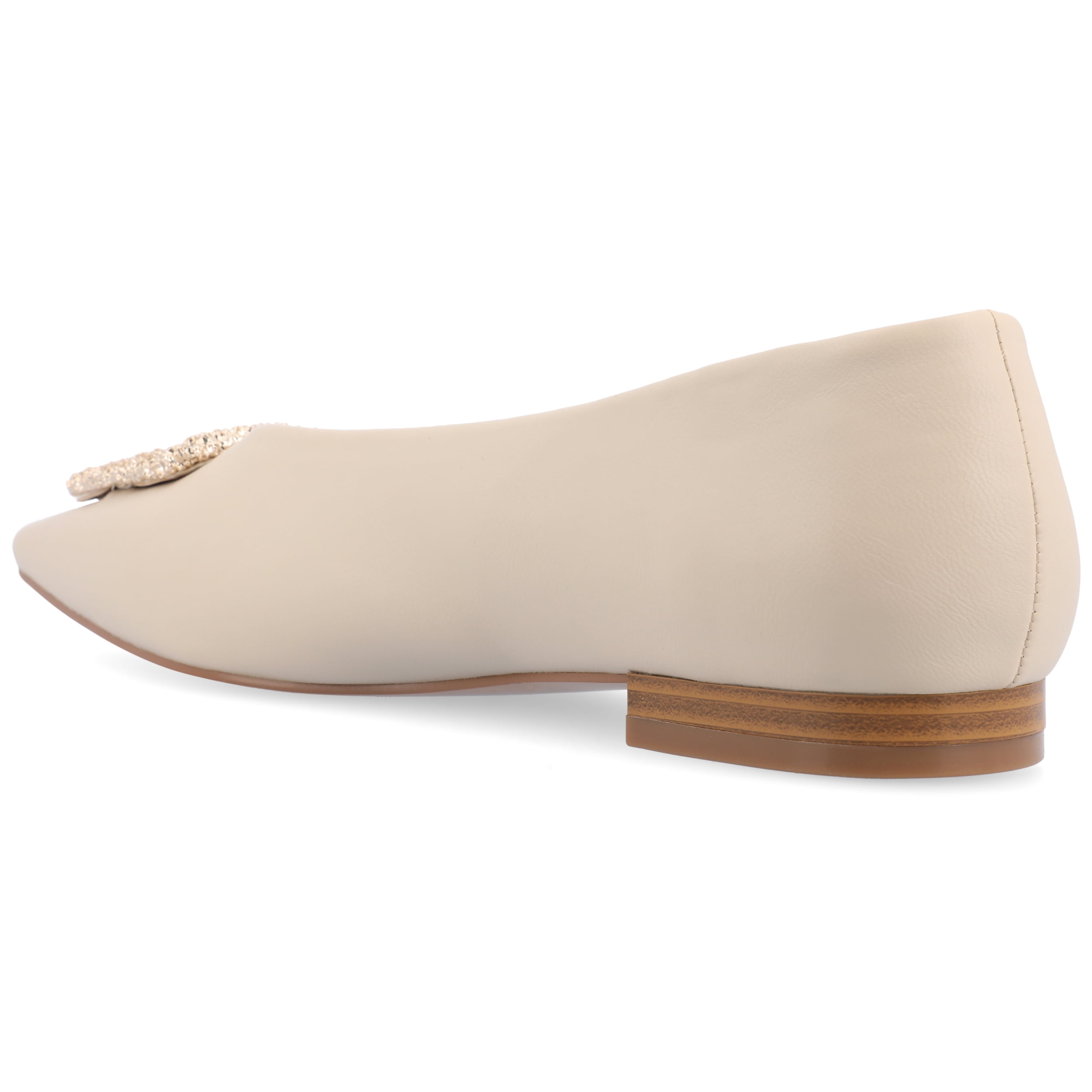 Journee Womens Elowen Slip On Slim Squared Off Pointed Toe Flats