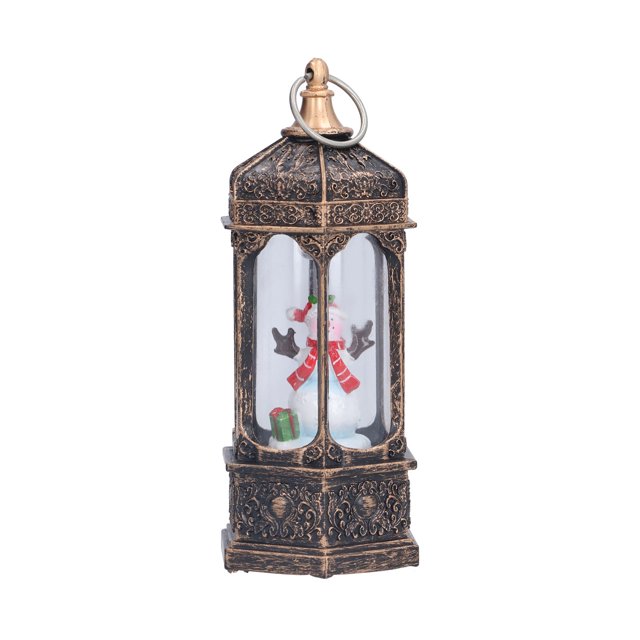 Luz de noche navideña, luz cálida, 30 lm, muñeco de nieve brillante navideño, linterna colgante retro