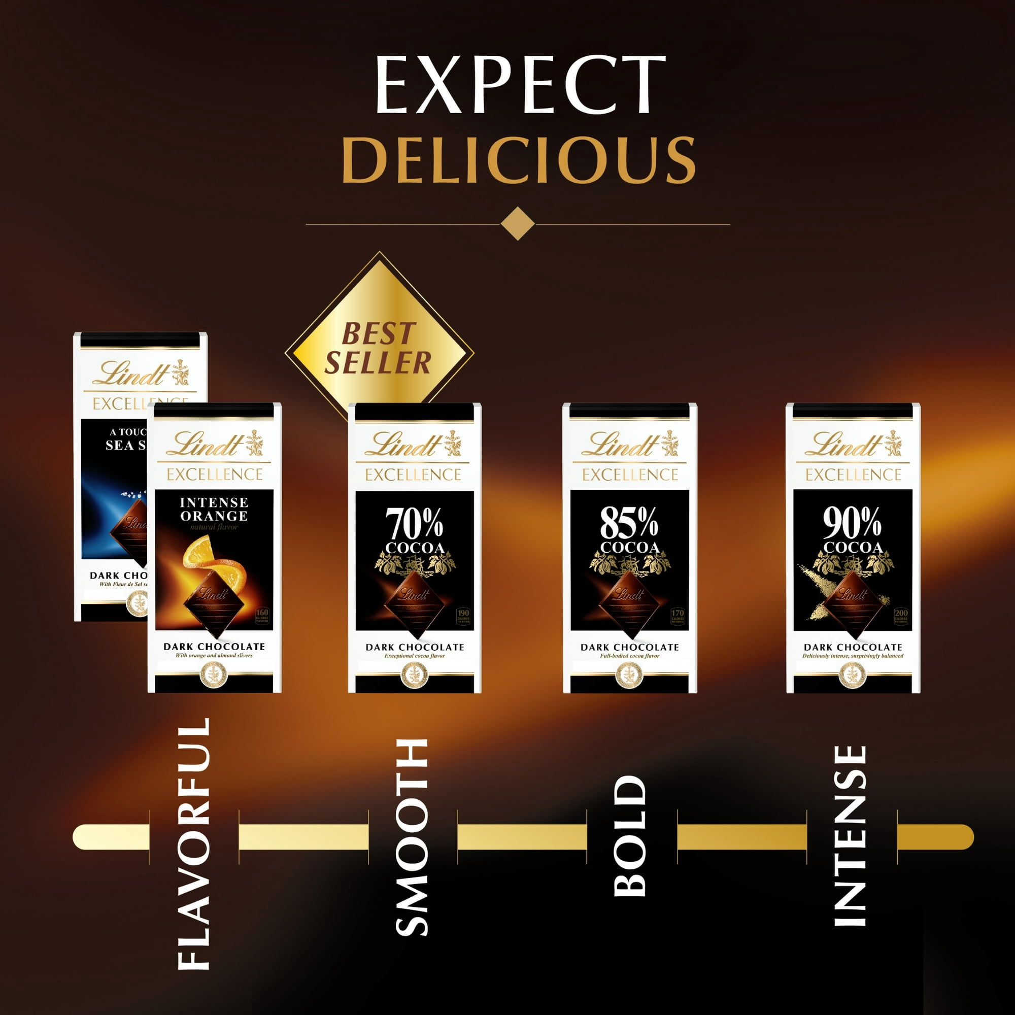 Lindt EXCELLENCE Crispy Wafer Dark Chocolate Candy Bar, 3.5 oz, Bar