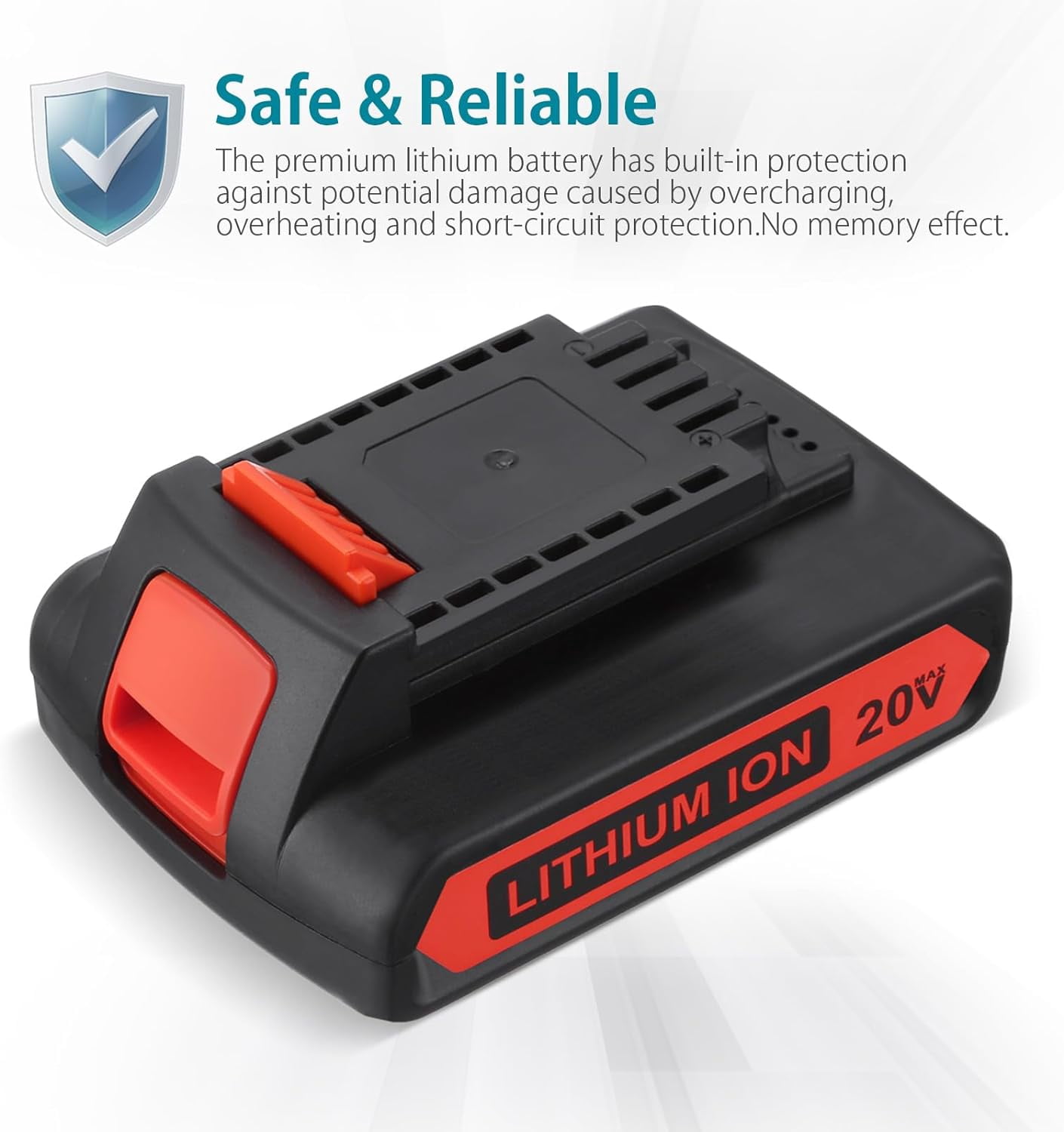 LBXR20 20V 3.0Ah Replacement for Black and Decker 20V Lithium Battery LB20 LBX20 LBXR20-OPE LBXR2020-OPE LB2X4020-OPE LBXR20B-2 LST220 LST300,with 16V/20V Multiple Volt Output Battery Charger