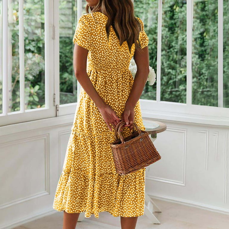 VKEKIEO Womens Dresses Sun Dress Square Neckline Short VKEKIEO Womens Dresses Sun Dress Square Neckline Short