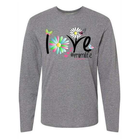 Inktastic Love Mimi Life with Flowers Long Sleeve T-Shirt