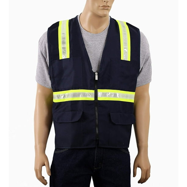 Safety Depot Navy Blue Reflective Safety Vest With Pockets 8038 Nv 5xl Walmart Com Walmart Com