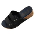 thumbnail image 2 of IUJSOY Womens Summer Two Strap Platform Wedge Slide Sandals Beach Arch Support Footbed Sandals, 2 of 8