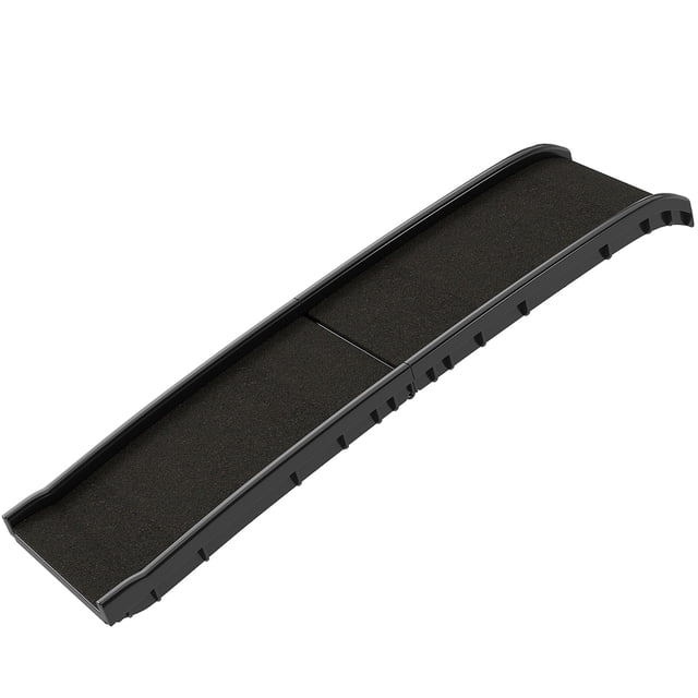 61" Folding Pet Ramp for Cars and SUVs, Black PP Dog Ramp with High-Traction Frosted Surface and Raised Side Rails, Portable Lightweight Design for Travel and Vehicle Entry