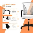 thumbnail image 3 of YRLLENSDAN Mesh Executive Office Chair with Armrest, Ergonomic Desk Chairs with Wheels, Adjustable Comfy Lumbar Support Swivel Chair, Pink, 3 of 7