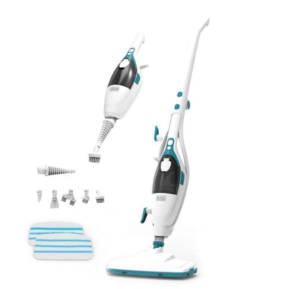 Black   Decker Steam Mop   Cleaner with Detachable Handheld Steam Cleaner and 8 Attachments