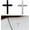 Black+Silver, variant on 2PCS Metal Jesus Christ Cross Badge Stickers, 2.5"×1.8" Alloy 3D Individual Car Cross Sticker, Self Adhesive Scratch Covering Metal Cross Auto Emblem Decal for Car Body Fender Tail (Silver)