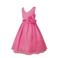 thumbnail image 2 of Manyakai Kids Sleeveless Flower Girl Dress V-Neck Ruched Chiffon Wedding Party Formal Ball Gown Hot Pink 12, 2 of 7