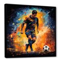thumbnail image 2 of Designart "Soccer Player Green and Yellow Athlete II" Sports Framed Wall Art - Green Soccer Entryway Framed Wall Art, 2 of 6