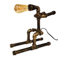 thumbnail image 1 of Copper Industrial Water Pipe (Ski Style) Metal Table Lamp, 1 of 1