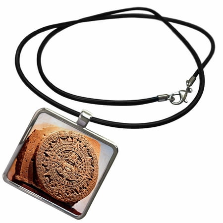 3dRose Mexico City, Sun stone called Aztec calendar - SA13 MGL0000 - Miva Stock - Necklace with Pendant (ncl_86737_1)