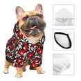 thumbnail image 4 of Bingfone Red Floral Dog Clothes Hoodie, Pet Winter Coat,Puppy Sweatshirts For Small Dogs Boy Girl,Suitable For All Breeds-Small, 4 of 9