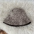 thumbnail image 6 of CoCopeaunts Black Bucket Hats for Women Autumn Winter Thickened Hand-Knitted Lady Mixed Color Outdoor Knitted Fisherman Caps, 6 of 8