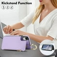 thumbnail image 4 of ELEHOLD Case for iPhone XR, Magnetic Closure Kickstand Zipper Wallet Case with 3 Card Slots & Ring Holder,Shockproof RFID Blocking Phone Case,Violet, 4 of 8