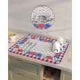 thumbnail image 4 of 4th of July Blue Red Floral Dish Drying Mat for Kitchen Counter, Super Absorbent Quick Dry Coffee Bar Mat Pad Thin Diatomaceous Sink Mat Non Slip Dish Drainer Mat 16''''x18'''' Independence Day Plaid, 4 of 6