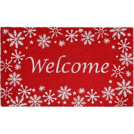 Holiday Time Snowflake Coir Fiber Doormat 18"x30"