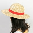 thumbnail image 3 of Happy Date Straw Hat Cosplay Accessory Anime Sun Beach Hats for Halloween Party Travel Performance Costume  (Yellow), 3 of 7