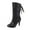 Black, variant on PEASKJP Heeled Boots for Women Mid Calf Chunky Heels Patent Leather Boots,Beige 38