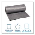 thumbnail image 2 of Boardwalk Low-Density Waste Can Liners, 30 gal, 0.95 mil, 30" x 36", Gray, 25 Bags/Roll, 4 Rolls/Carton, 2 of 6