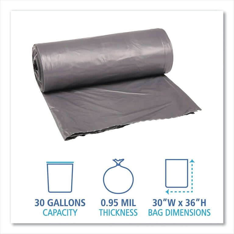 Low-Density Waste Can Liners, 30 gal, 0.95 mil, 30 Low-Density Waste Can Liners, 30 gal, 0.95 mil, 30