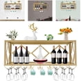 thumbnail image 3 of 2 Layer Wall Mounted Wine Bottle Holder, Wine Rack Bar Unit Floating Shelves,Wine Glass Holders Wine Bottle Holder Rack Hanging Goblet Rack, 3 of 14