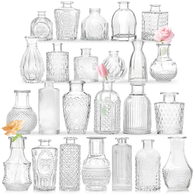 Vaso pequeño vintage para flores Bud Vases KOIUEYW (paquete de 24)
