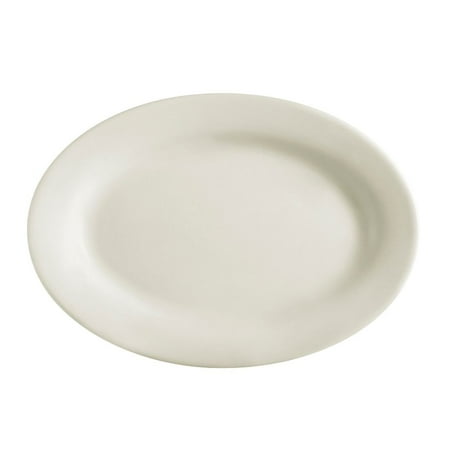 

Rolled Edge Oval Platter 10-3/8 W X 7-1/8 L X 1-1/4 H Stoneware American White