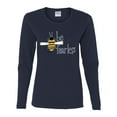 thumbnail image 2 of Be Fearless Buzzing Bee Pop Culture Womens Graphic Long Sleeve T-Shirt, Navy, Medium, 2 of 3