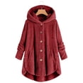 thumbnail image 5 of Girls and Toddlers' Sherpa Long Jacket Button down Long Sleeve Hooded Coat with Pocket Kids Winter Warm Sweatshirt Coat, 5 of 8