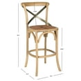 thumbnail image 3 of SAFAVIEH Eleanor Square Mid Back Bar Stool, Weathered Oak, 3 of 7