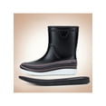 thumbnail image 3 of Gomelly Mens Rubber Boot Slip Resistant Rain Boots Lightweight Garden Shoes Casual Mid Calf Work Waterproof Black And White Background 9.5, 3 of 3