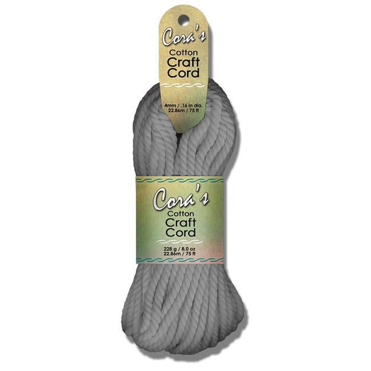 (2 pack) Pepperell Cara's Cotton Craft Cord 4mmx75ft-Charcoal