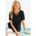 thumbnail image 3 of Woman Within Plus Size Criss Cross Tee, 3 of 6