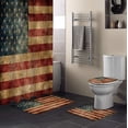 thumbnail image 3 of FMSHPON Geometric 4 Piece Bathroom Set Shower Curtain Bath Rug Contour Mat and Toilet Lid Cover, 3 of 7