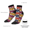 thumbnail image 6 of Rateoe Fox Face Pattern Quarter Crew Socks,Toe Seamed Ankle Socks,Cotton Cushioned Breathable Athletic Crew Sports Socks, 6 of 7