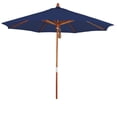thumbnail image 2 of California Umbrella 9' Grove Series Patio Umbrella With Wood Pole Hardwood Ribs Push Lift With Olefin Navy Fabric, 2 of 2