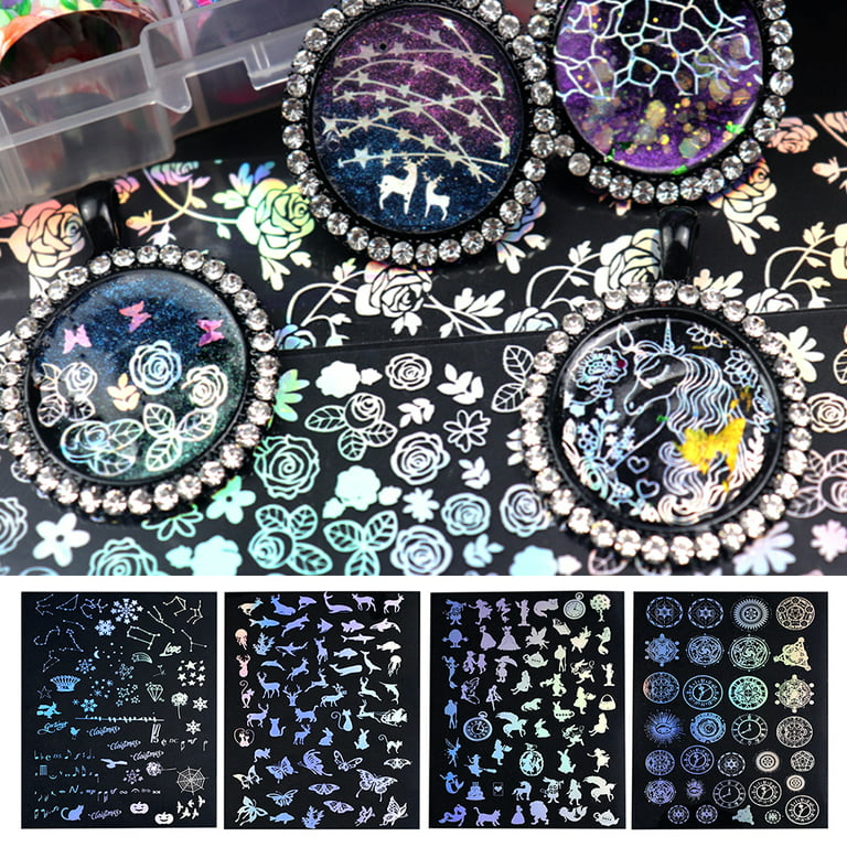 Resin Stickers Colorful Translucent Crystal Animal Landscape Materials  Filler Stickers UV Resin Filling Accessories for Resin Jewelry Making