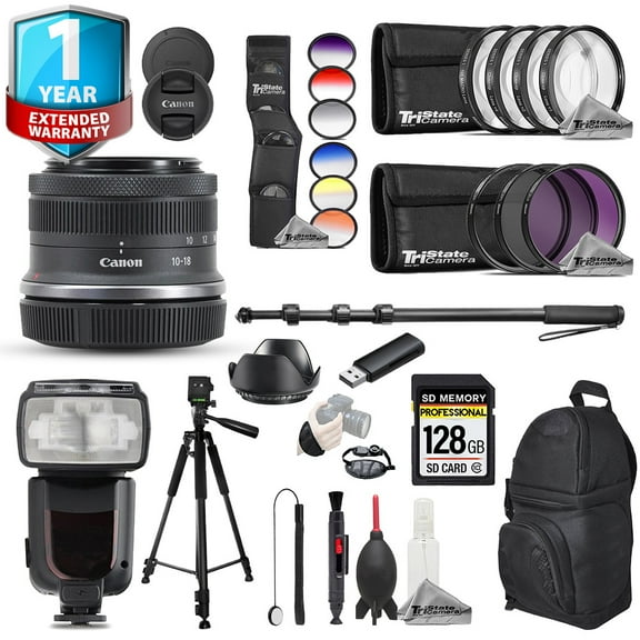 Canon RF-S 10-18mm f/4.5-6.3 IS STM Lens - 26pc UltimateAccessoryKit 1YrWarranty