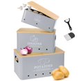 thumbnail image 1 of Set de almacenamiento de verduras Dekosilave Kitchen de metal con 3 recipientes, 1 of 7