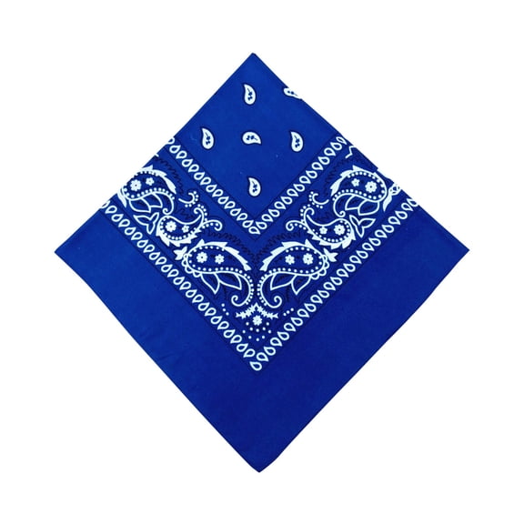 Cotton Paisley Bandana Multi Colored Set Cowboy Bandana Head Scarf Double-sided for Men & Women,Royal Blue
