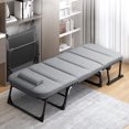 thumbnail image 5 of ABORON 3 in 1 Folding Bed Cot with Cushion & Pillow, Adjustable 6-Position Folding Lounge Chair, Portable Sleeping Cots Sofa Bed, 5 of 14