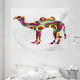thumbnail image 1 of Modern Tapestry, Colorful Featured Camel Figure Abstract Trippy Shapes and Bands Artful Illustration, Wall Hanging for Bedroom Living Room Dorm Decor, 80W X 60L Inches, Multicolor, by Ambesonne, 1 of 2