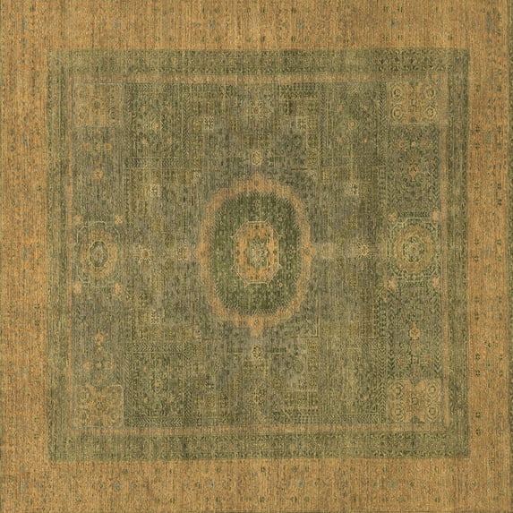 Ahgly Company Indoor Square Abstract Brown Modern Area Rugs, 5' Square