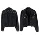 thumbnail image 3 of Chaqueta Vaquera Extragrande para Mujer con Perlas Bordadas y Abalorios Negro M, 3 of 5