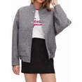 thumbnail image 3 of Women'S Button Up Jackets Jackets Long Sleeve Open Front Jackets Pockets Winter Casual Trendy Varsity Jacket Gray M, 3 of 9