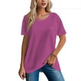thumbnail image 5 of Women's 100% Cotton Regular Comfortable Tee with Simple Smile Design, 5 of 16