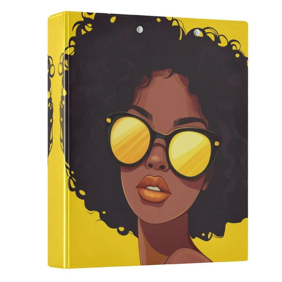 ALAZA African American Woman 3 Ring Binder 1.5 Inch Three Ring Office Binders w/ clipboard & 3 pockets, Hold 200 Sheets, 1 pc