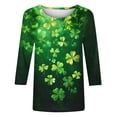 thumbnail image 5 of Zedker St Patricks Day Shirt Women 3/4 Sleeve Shamrocks Tunic Tops Crewneck Green 2026 Saint Patty's Day Outfit, 5 of 5