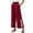 Red, variant on Womens Mid Rise Elastic Waist Wide Leg Trousers Flowing Fringe Plus Size Casual Pants for Women Size S